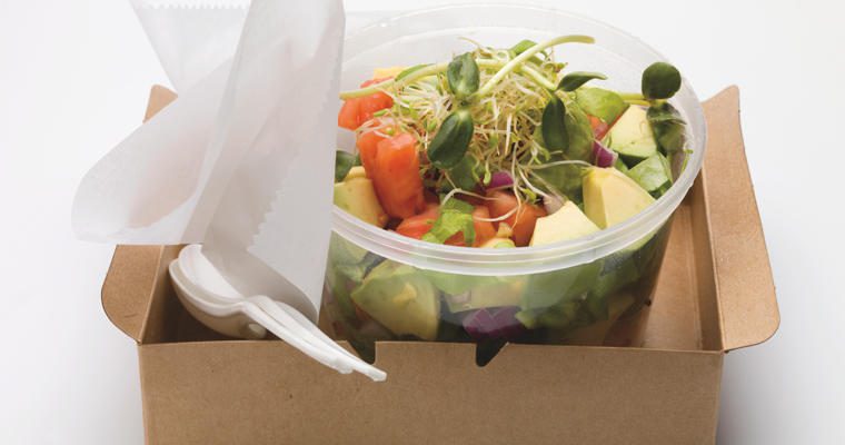 Fresh salad in a grab-and-go container