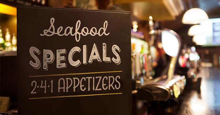 Seafood special sign