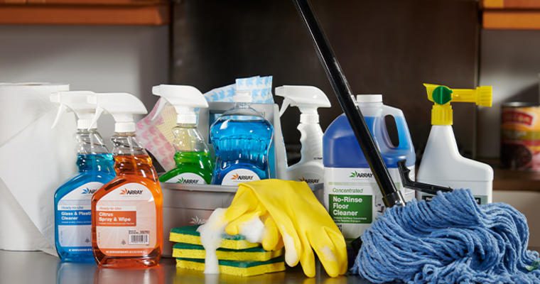 Various cleaning supplies