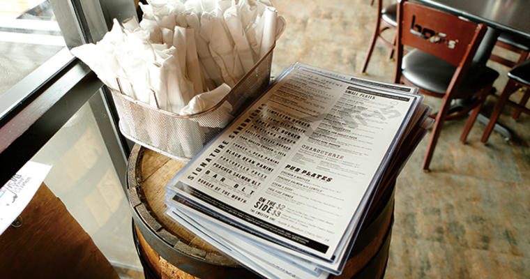 Stack of restaurant menus