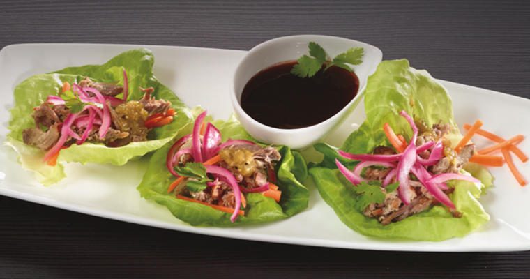Lettuce wraps with dipping sauce