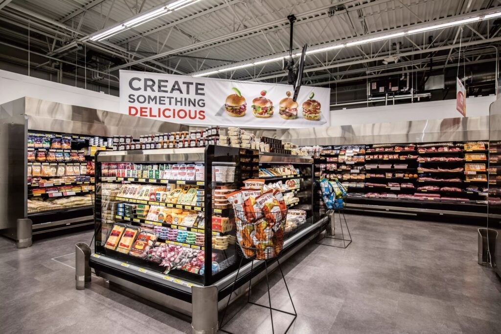 store deli section coolers fully stocked