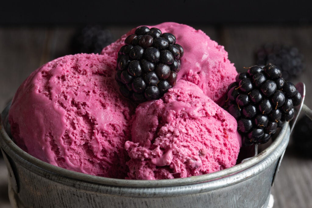 Sweet Corn & Blackberry Bourbon Ice Cream