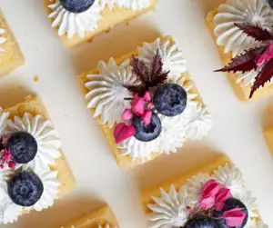 butter cake with whipped cream