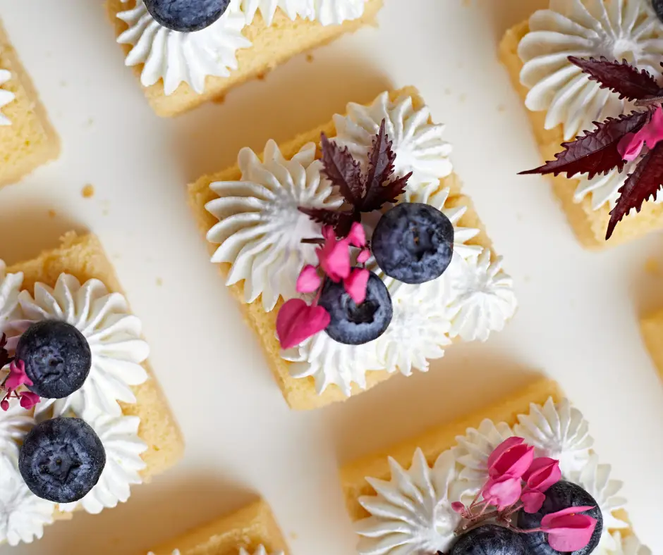 butter cake with whipped cream